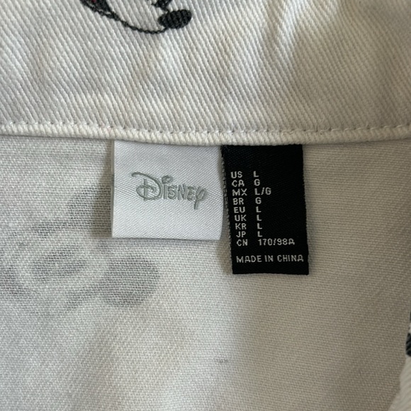 Disney Jean denim jacket, white with Mickey and Minnie. JUNIOR size large. - Picture 4 of 8